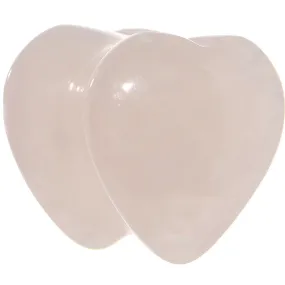 1/2 Natural Rose Quartz Sweet Heart Stone Saddle Plug