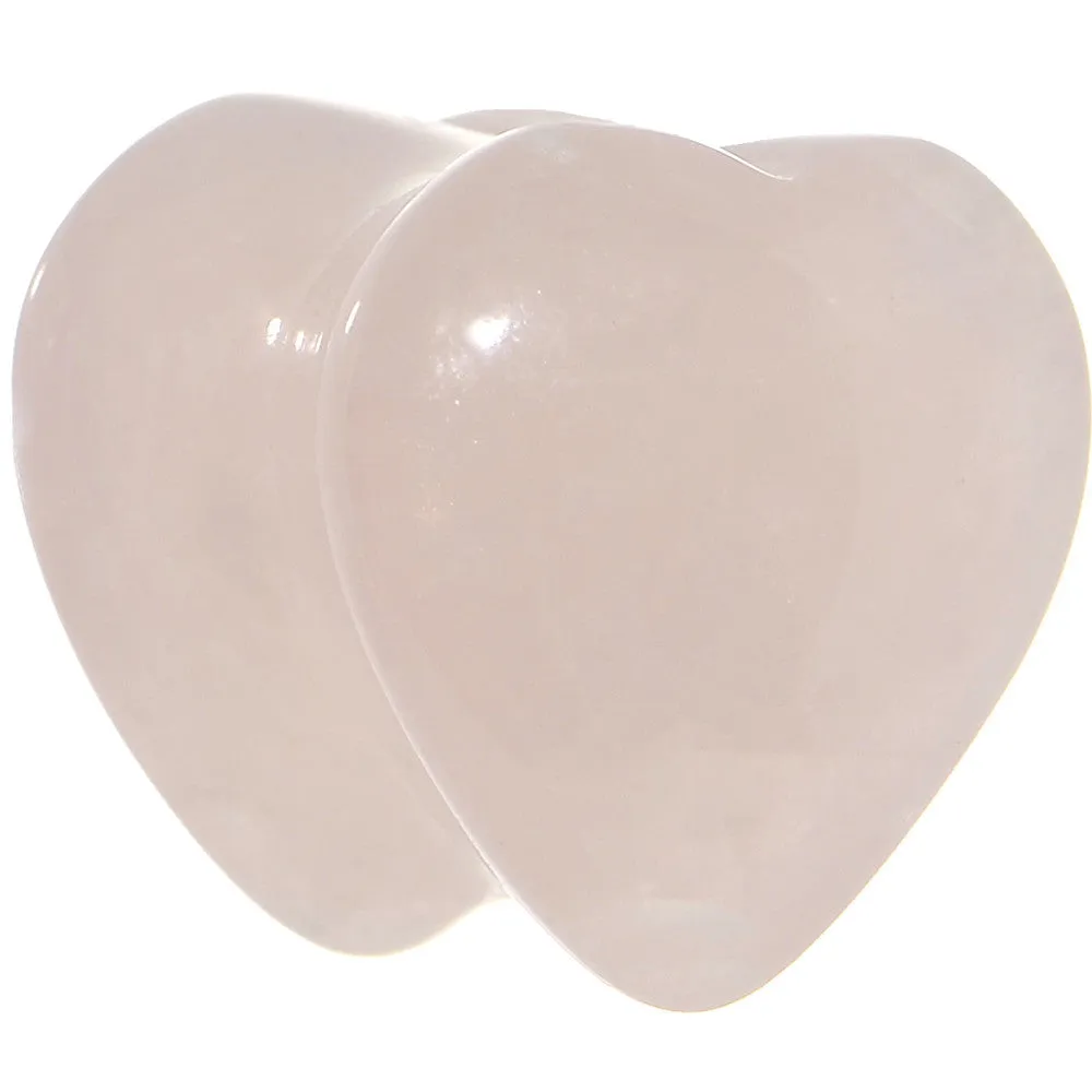 1/2 Natural Rose Quartz Sweet Heart Stone Saddle Plug