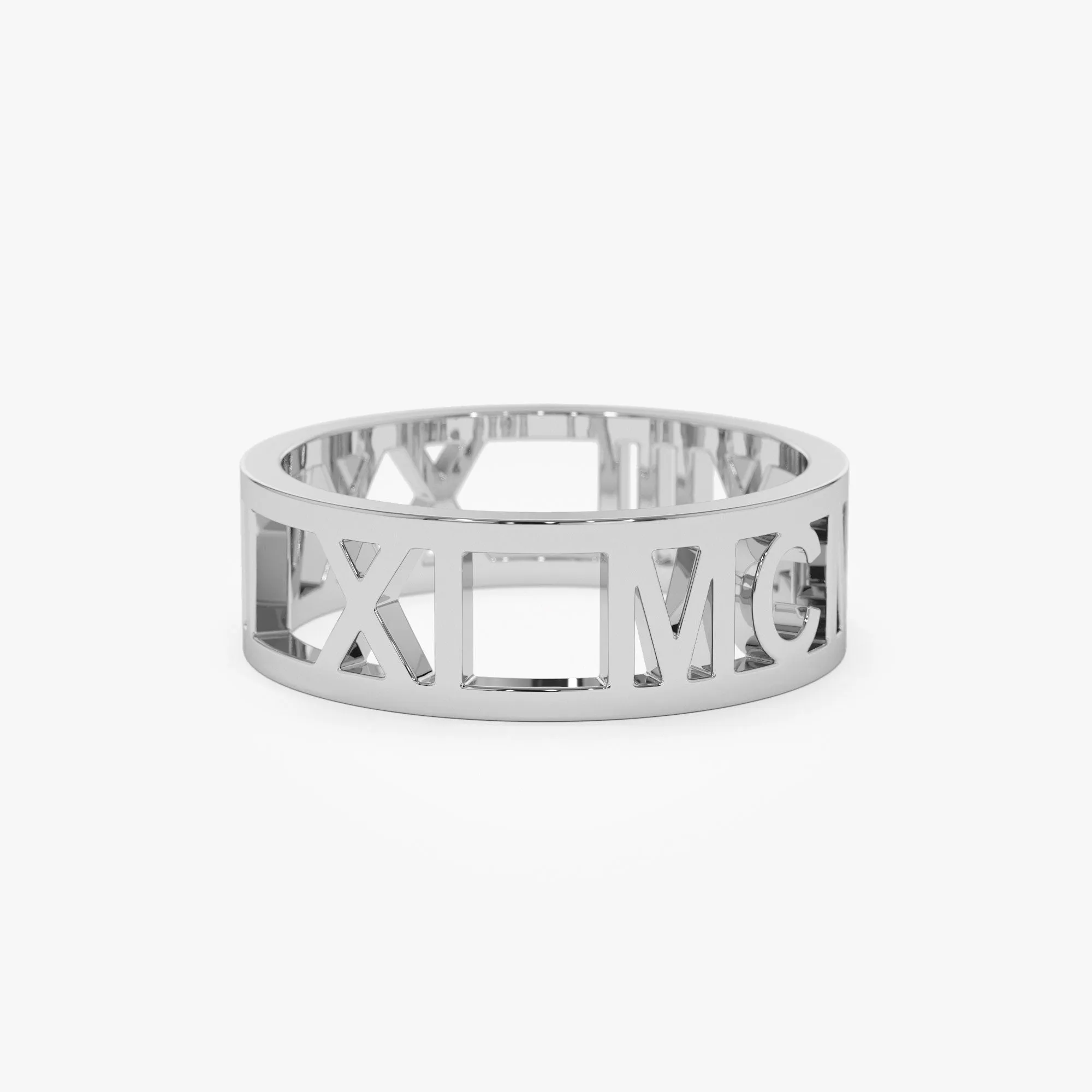 14K Gold Personalized Roman Numeral Ring