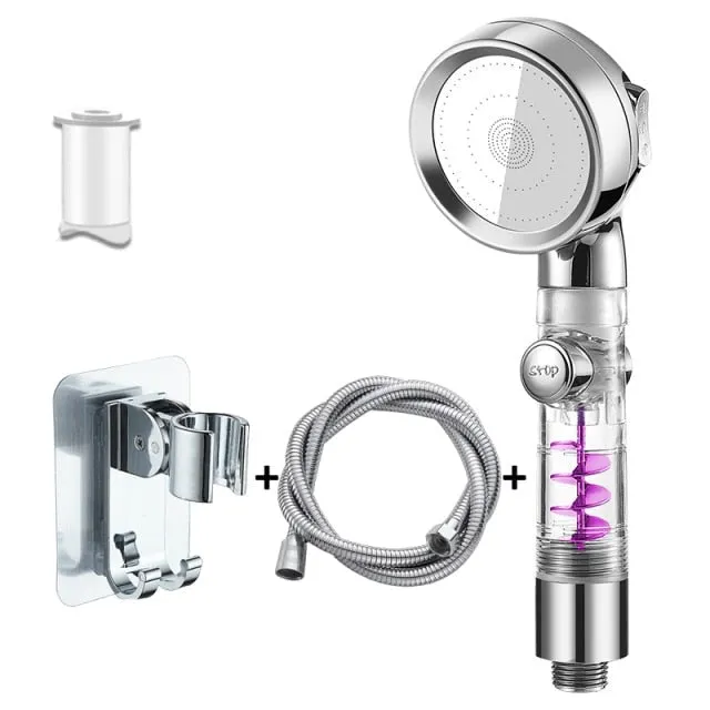 3 Mode Adjustable Filtering Rainfall Shower Set with Hose and Bracket