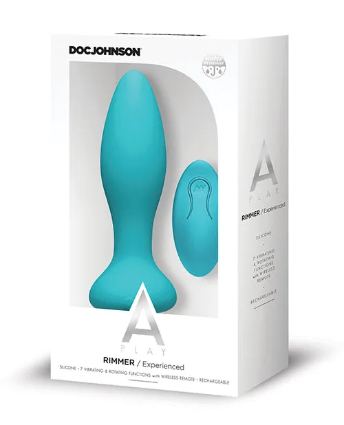 A Play Rimmer Experienced Rechargeable Silicone Anal Plug with Remote - Assorted Colors