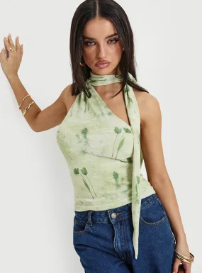 Anderstone Neck Tie Top Green