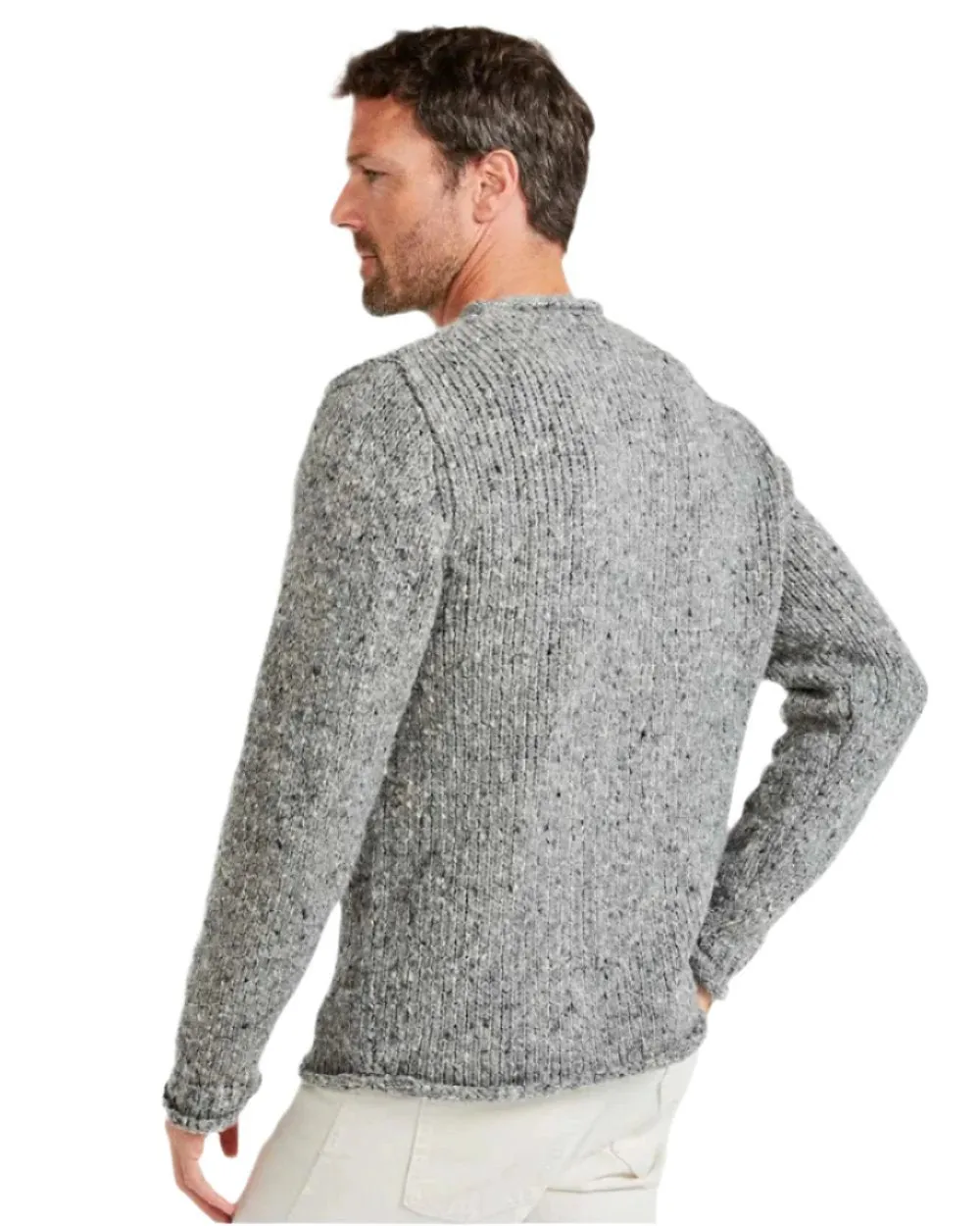 Aran Donegal Wool Crew Neck Sweater