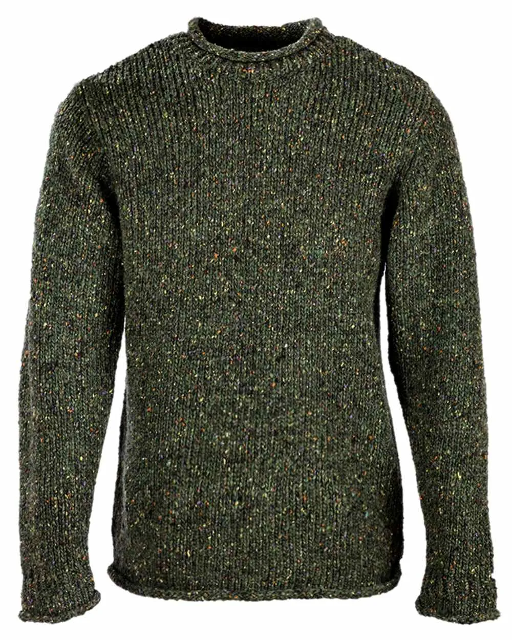 Aran Donegal Wool Crew Neck Sweater