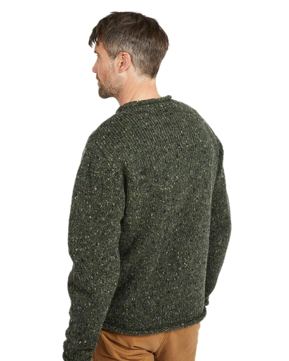 Aran Donegal Wool Crew Neck Sweater