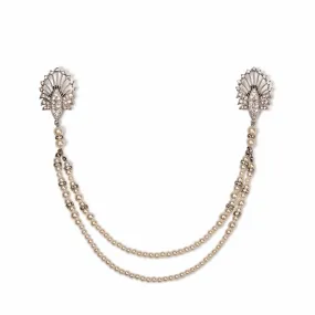 Art Deco Pearl chain Hair accessory: Vintage Bridal Hair piece