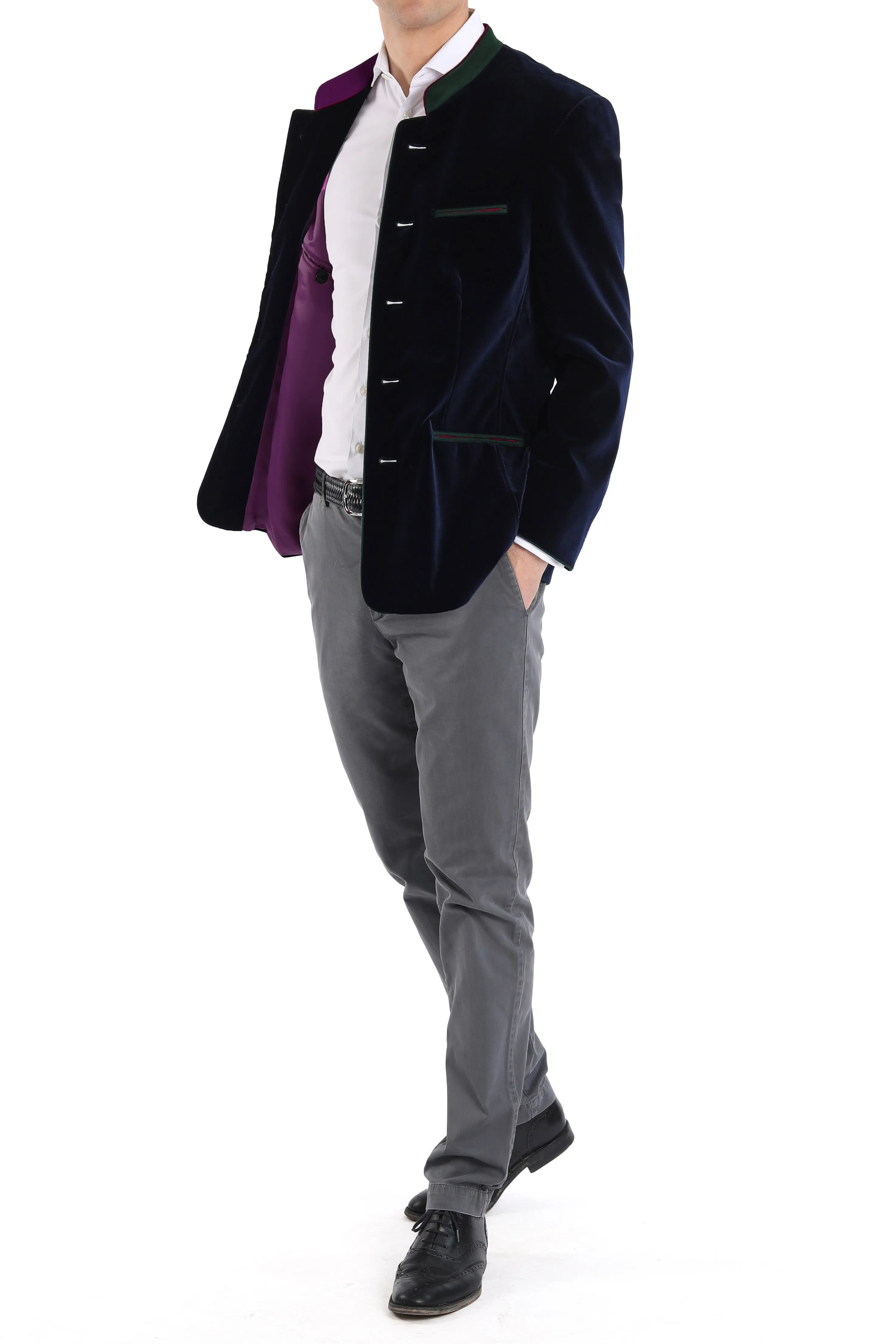 Bavarian blazer from velvet in midnight blue