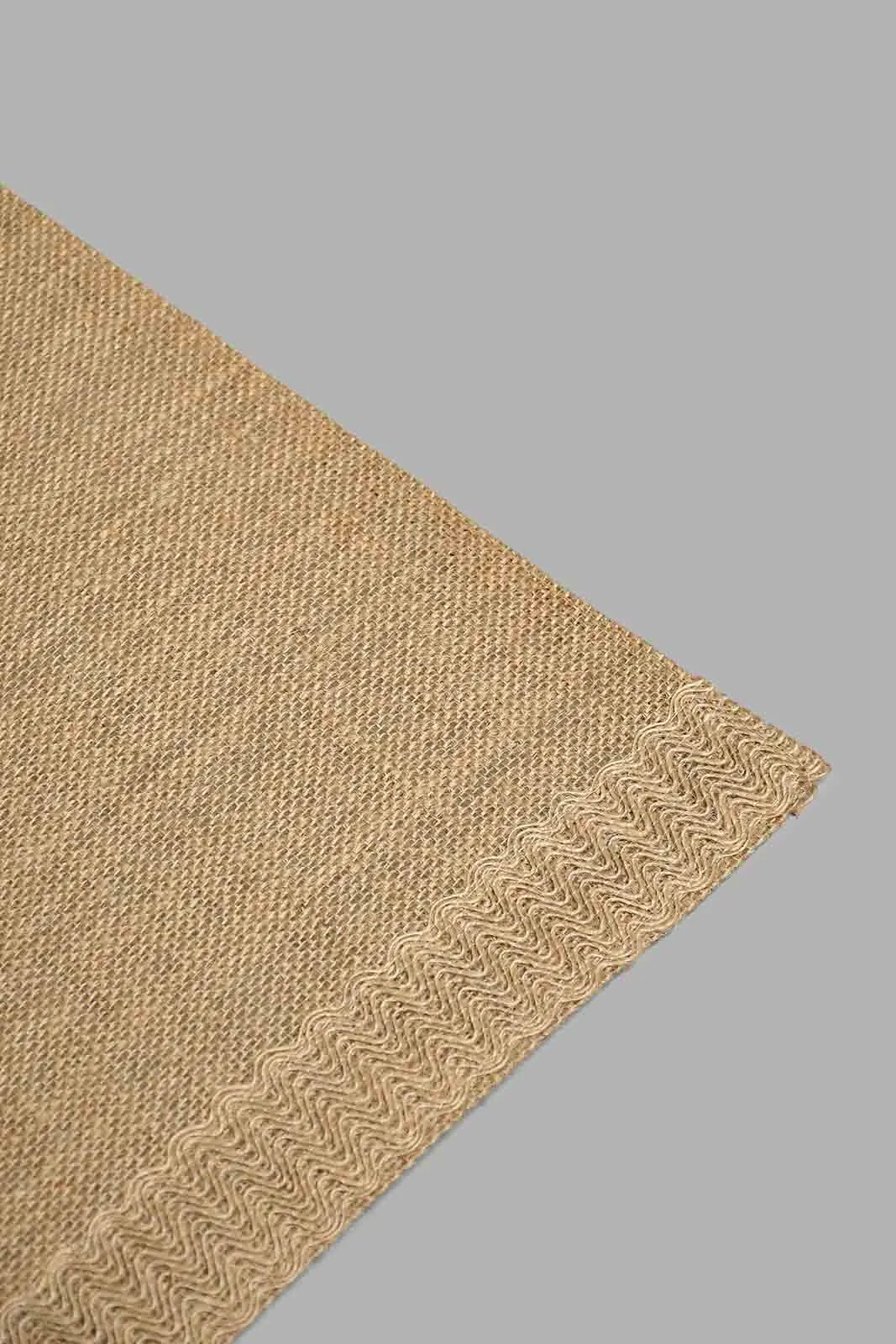 Beige Rectangle Placemat With Fringes