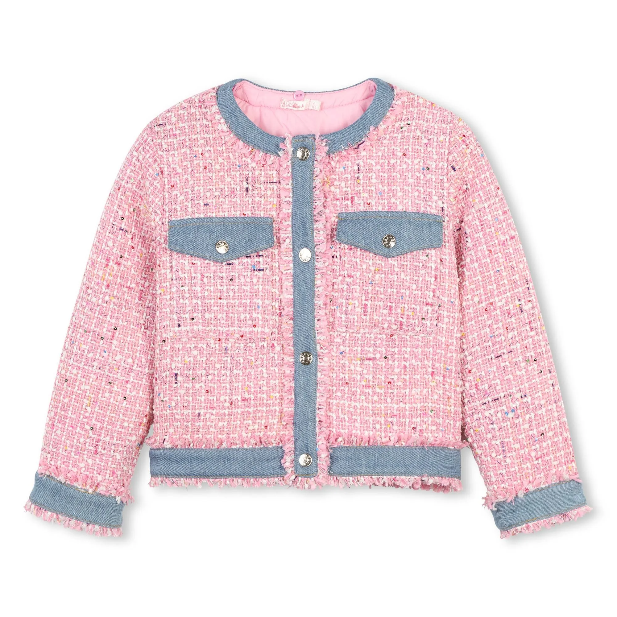 Billieblush Girls Pink Tweed Jacket