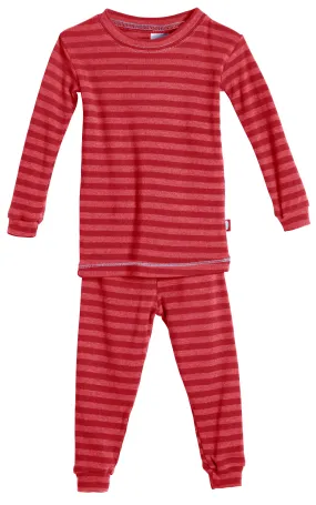 Boys and Girls Striped Pajama Set | Red