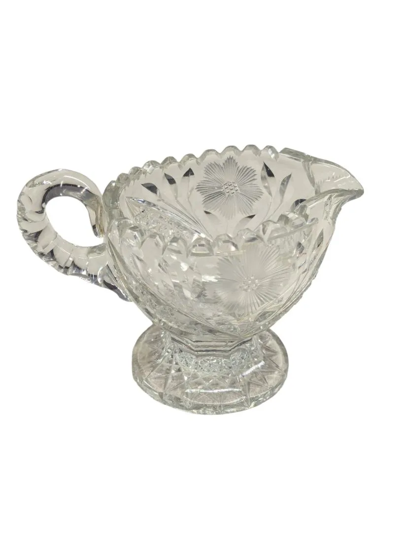 Brilliant cut crystal sugar bowl & cream pitcher