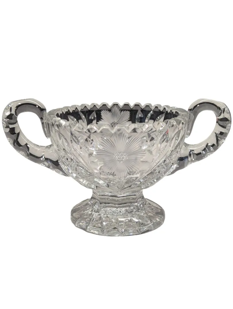 Brilliant cut crystal sugar bowl & cream pitcher