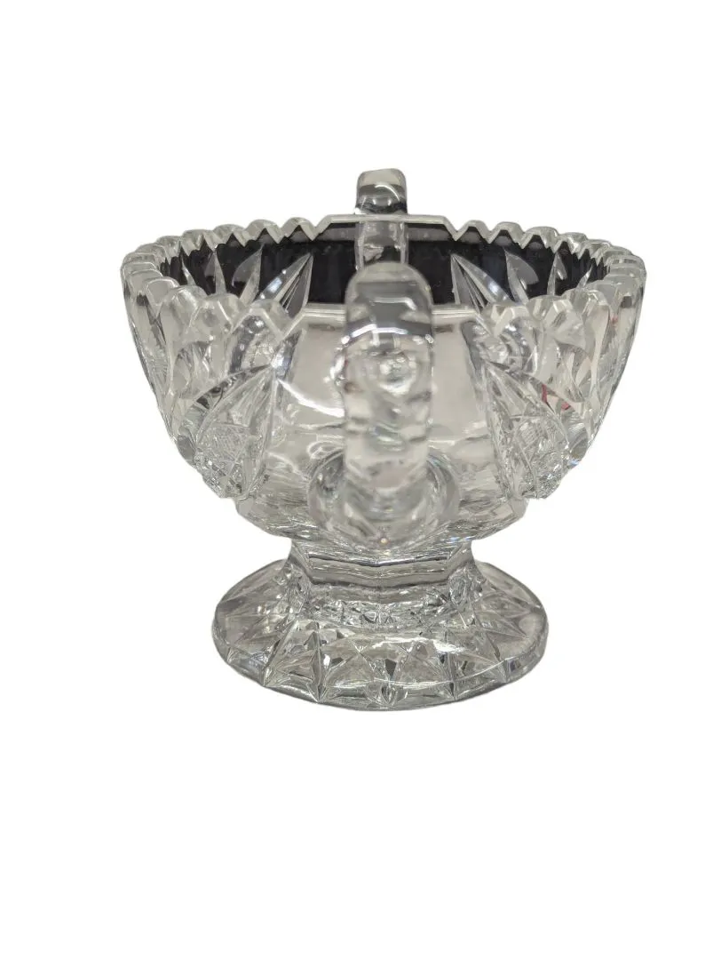 Brilliant cut crystal sugar bowl & cream pitcher