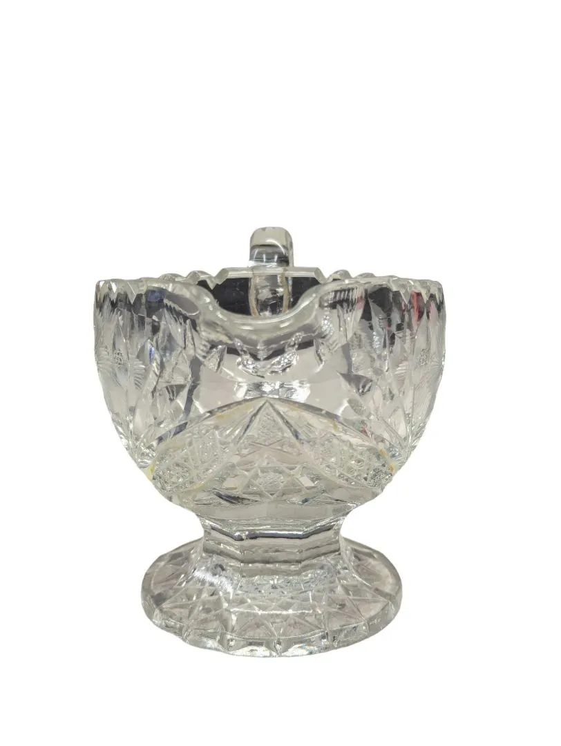 Brilliant cut crystal sugar bowl & cream pitcher