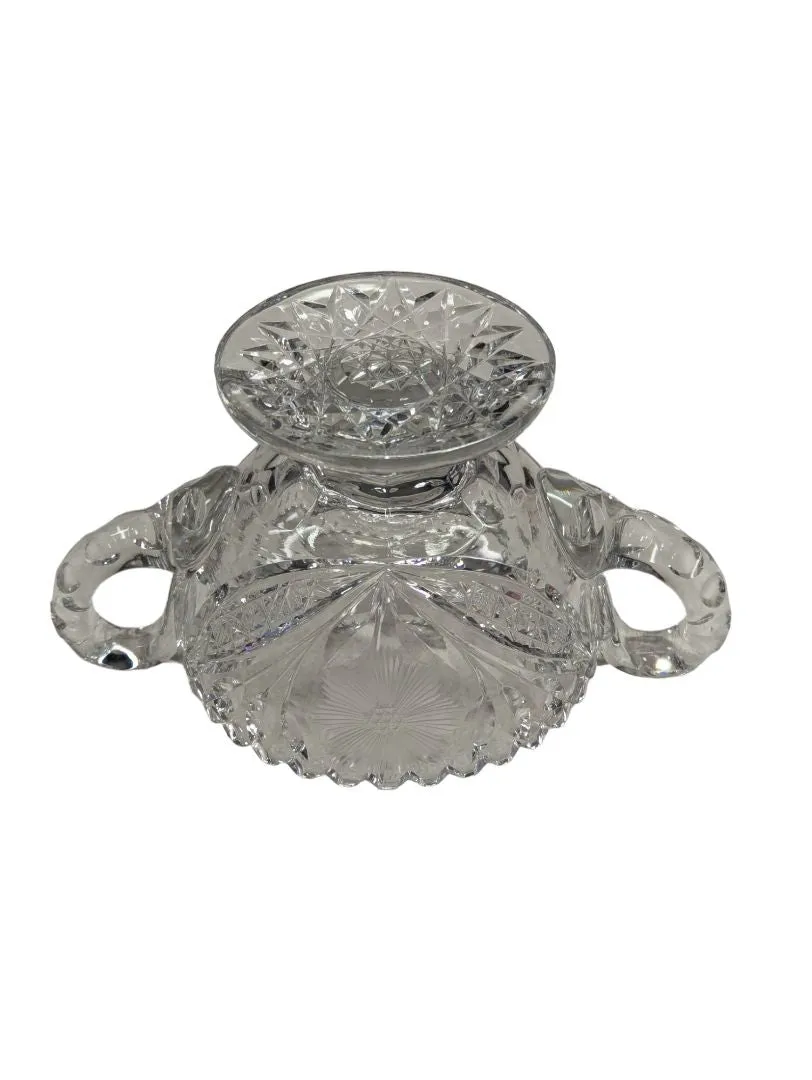 Brilliant cut crystal sugar bowl & cream pitcher