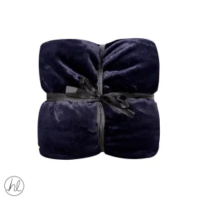 Bunny Fur Sherpa Throw (Assorted) (Navy) (150x200cm)