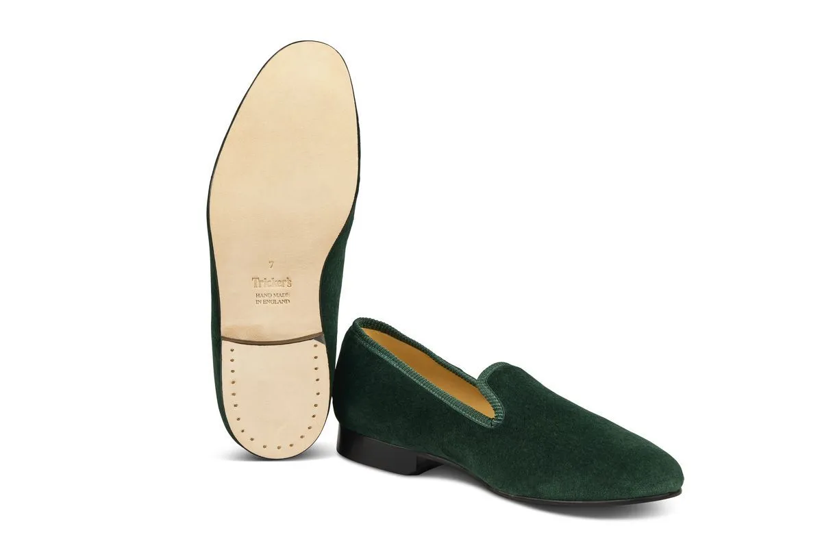 CHURCHILL VELVET SLIPPER - Green