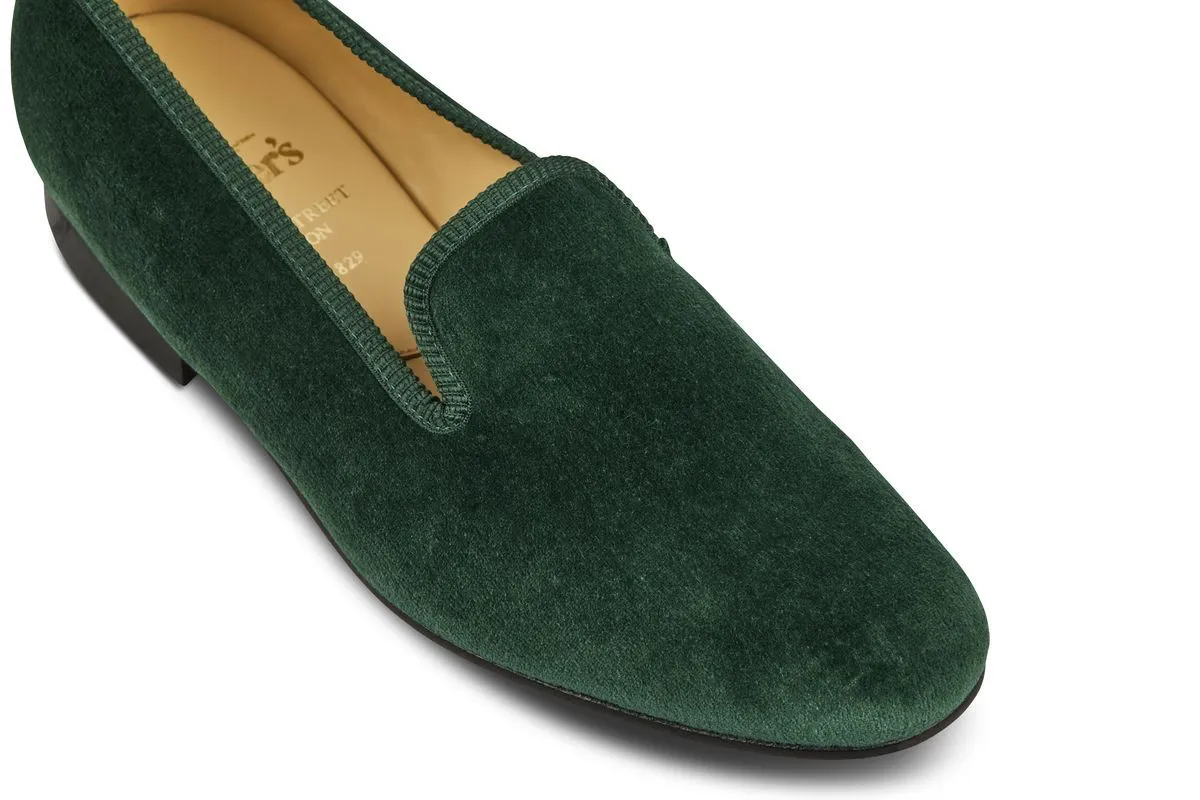 CHURCHILL VELVET SLIPPER - Green