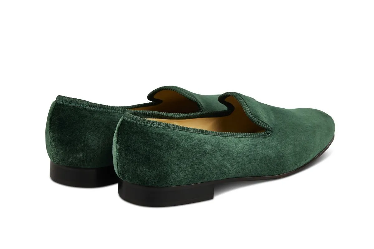 CHURCHILL VELVET SLIPPER - Green