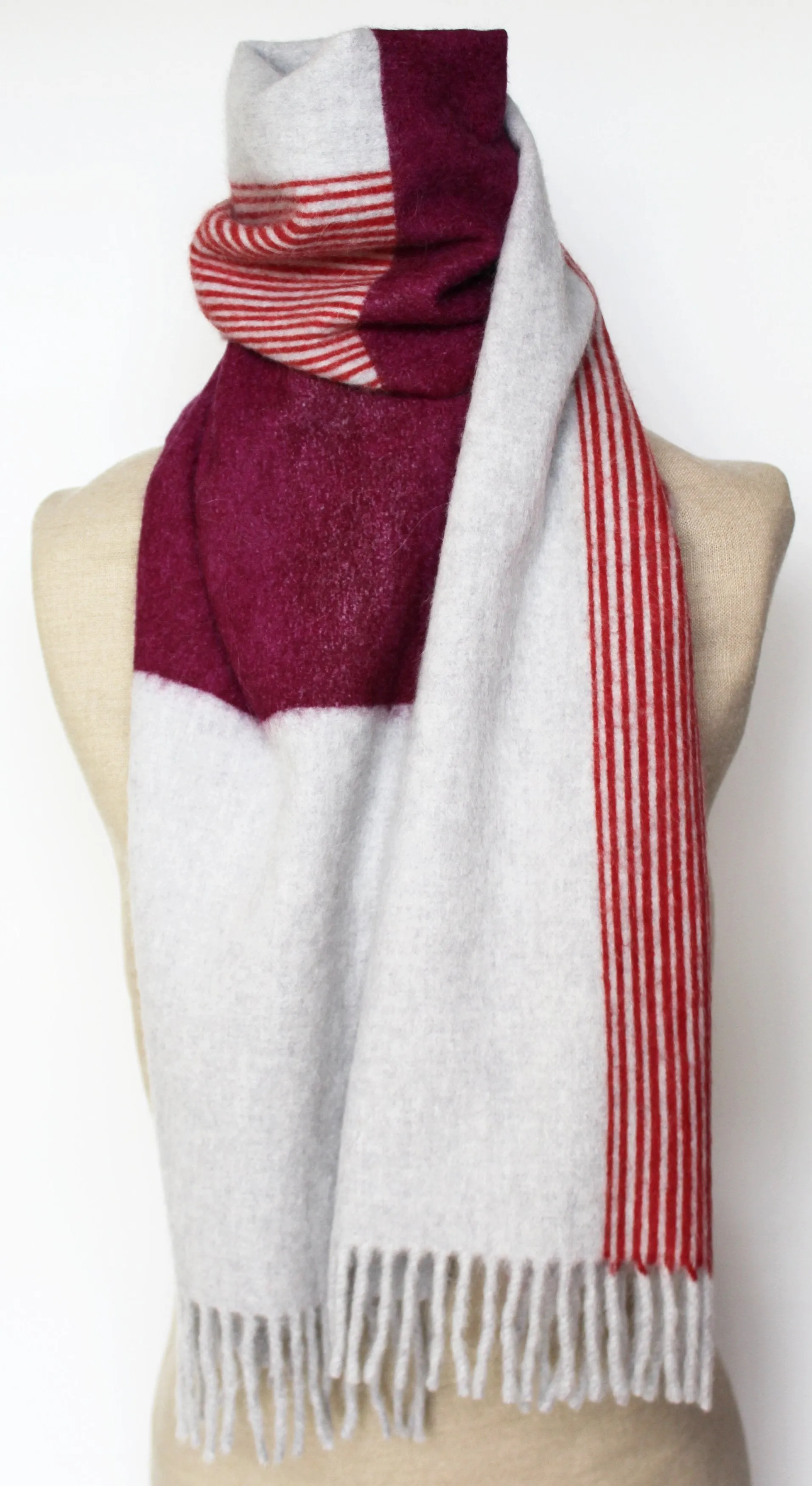 Colour Block hand printed Angora Wool scarf - Staffa 6 menswear