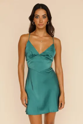 Crystalline Dress Forest Green