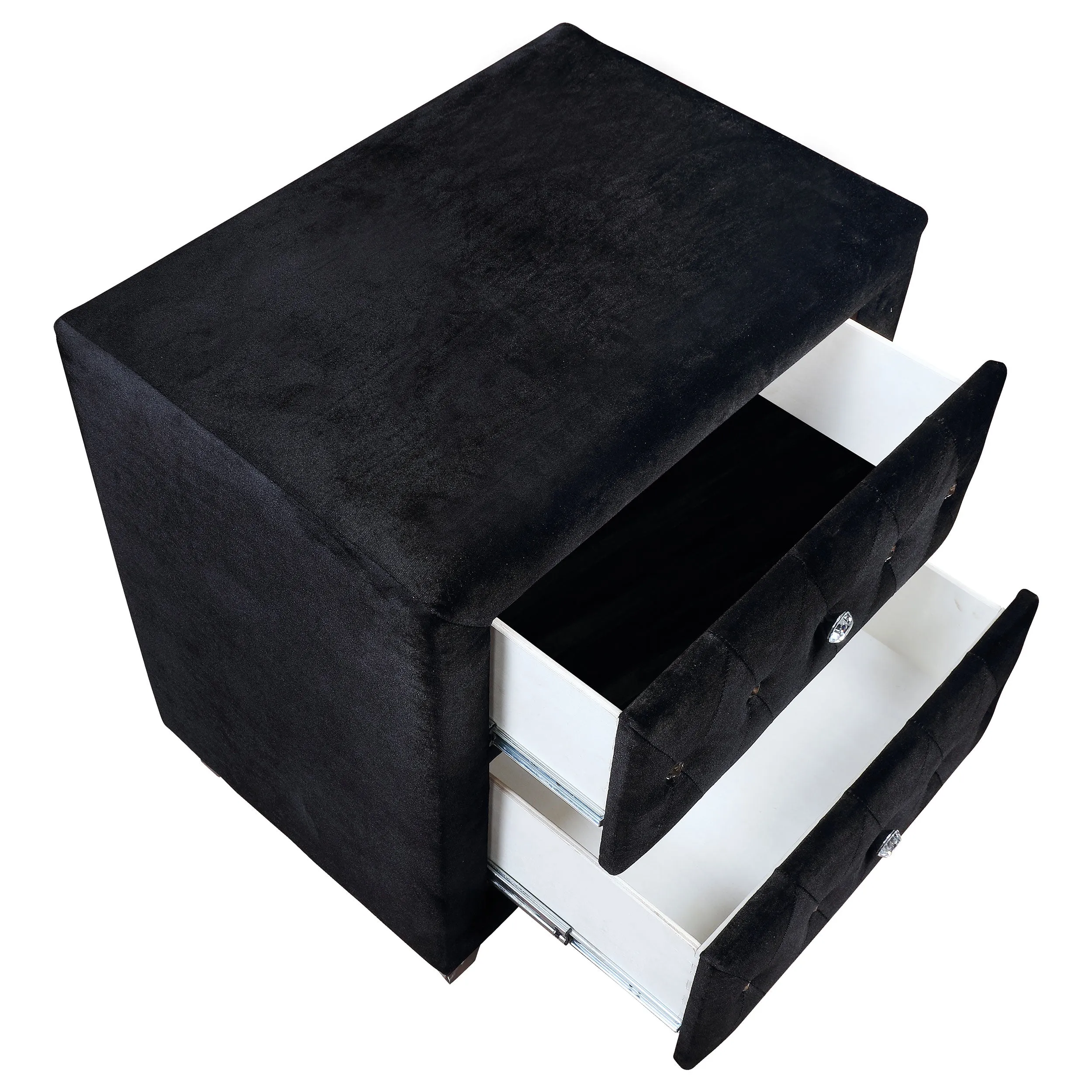 Dhabdhabewadi Black Velvet Night Stand