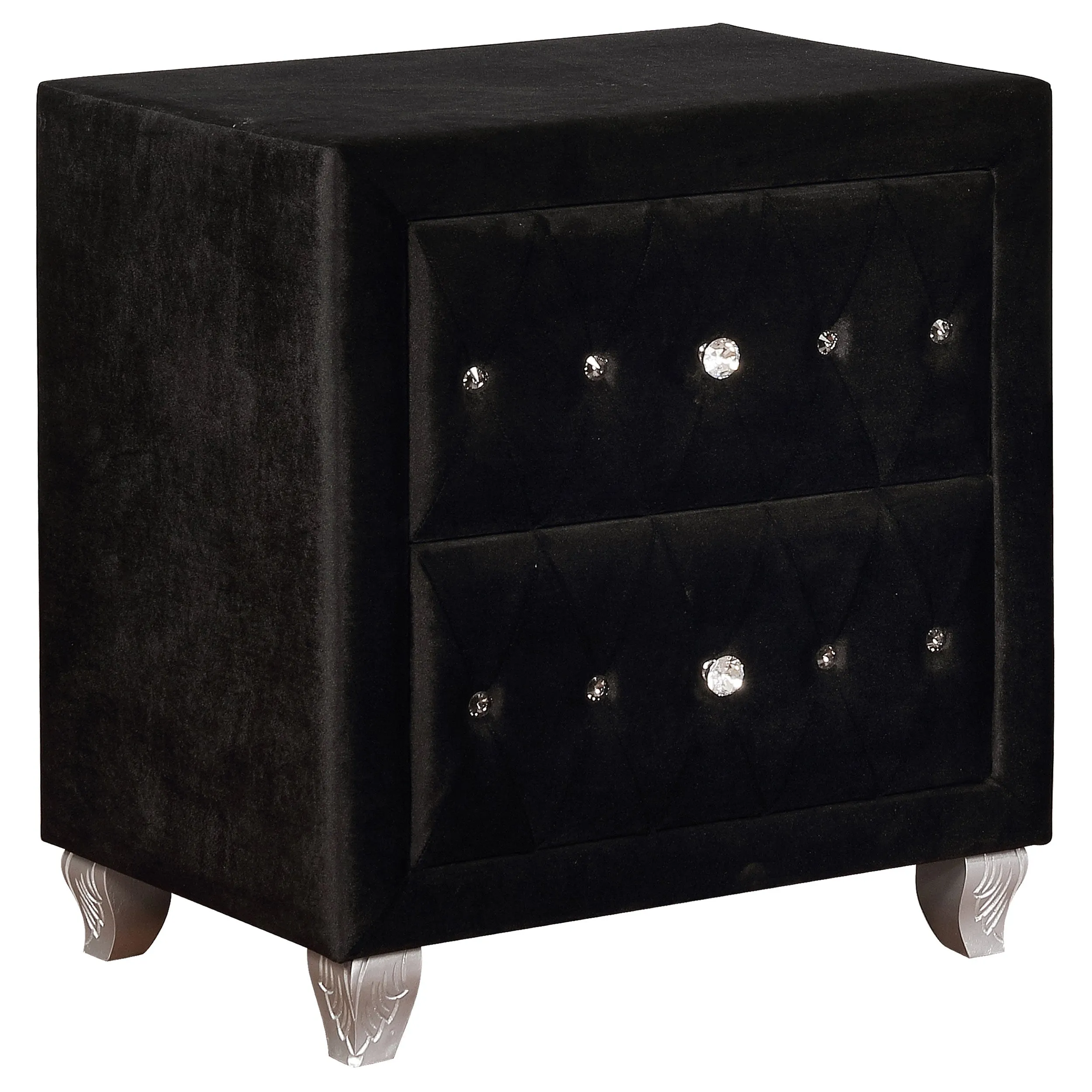 Dhabdhabewadi Black Velvet Night Stand