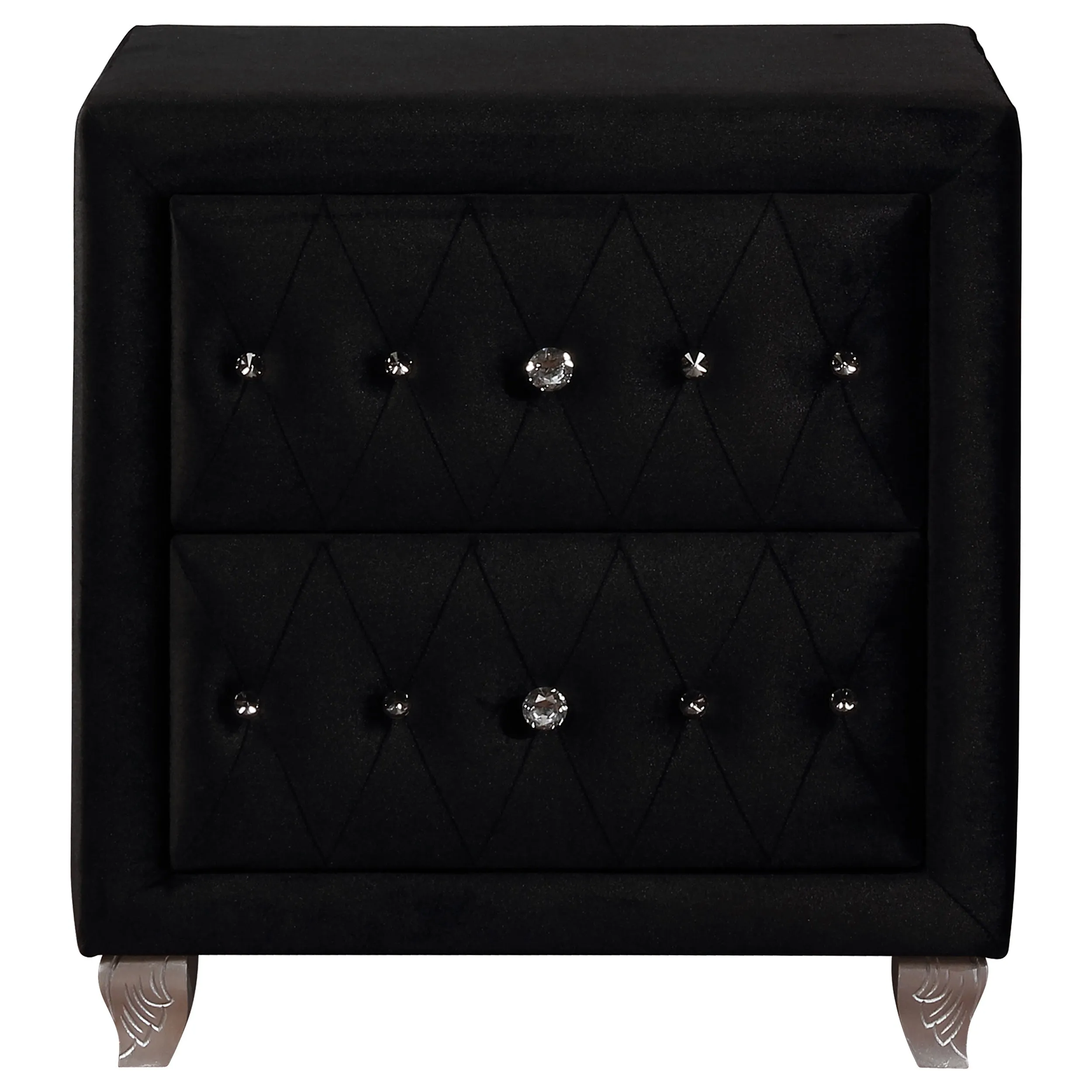 Dhabdhabewadi Black Velvet Night Stand