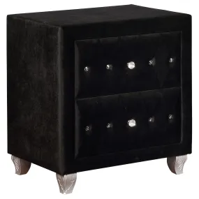 Dhabdhabewadi Black Velvet Night Stand