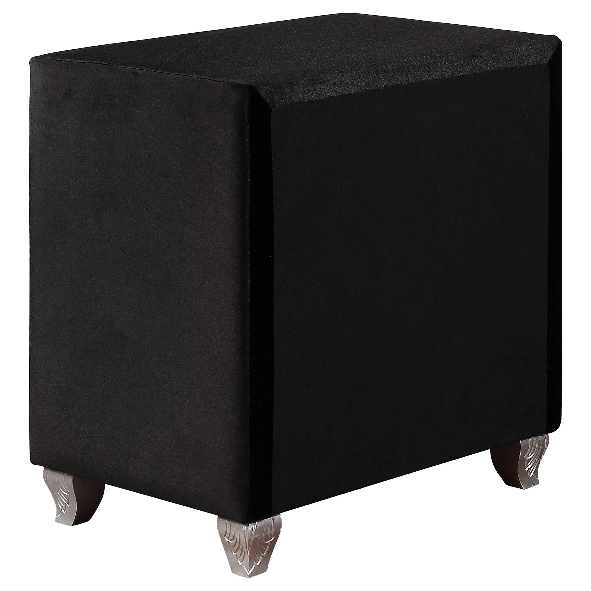 Dhabdhabewadi Black Velvet Night Stand