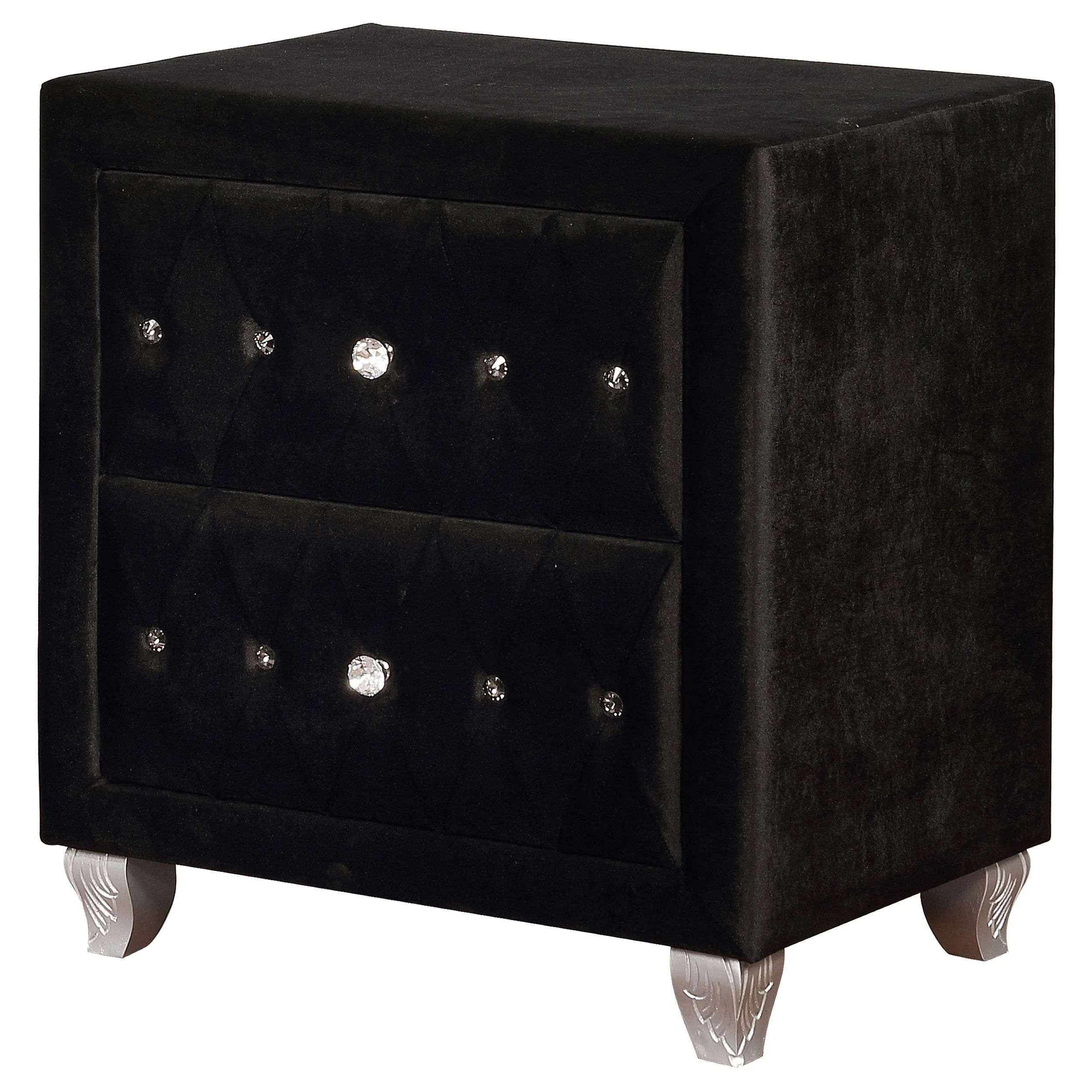 Dhabdhabewadi Black Velvet Night Stand