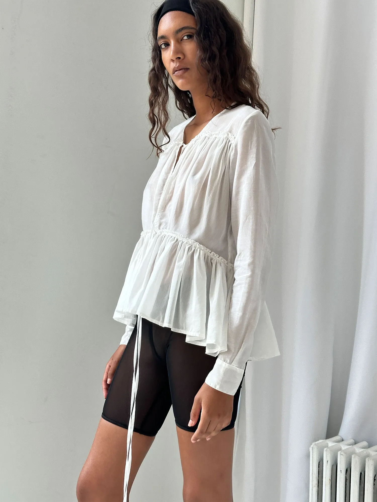 Elemental Silk Voile Top | White