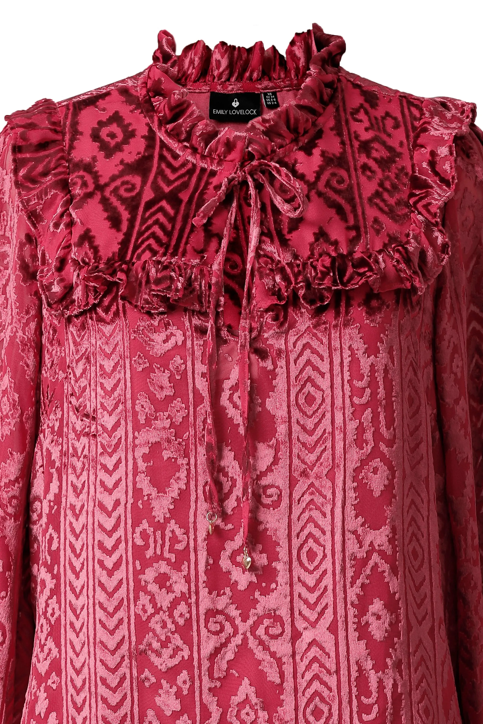 Emily Lovelock Pink Velvet Crimson Blouse