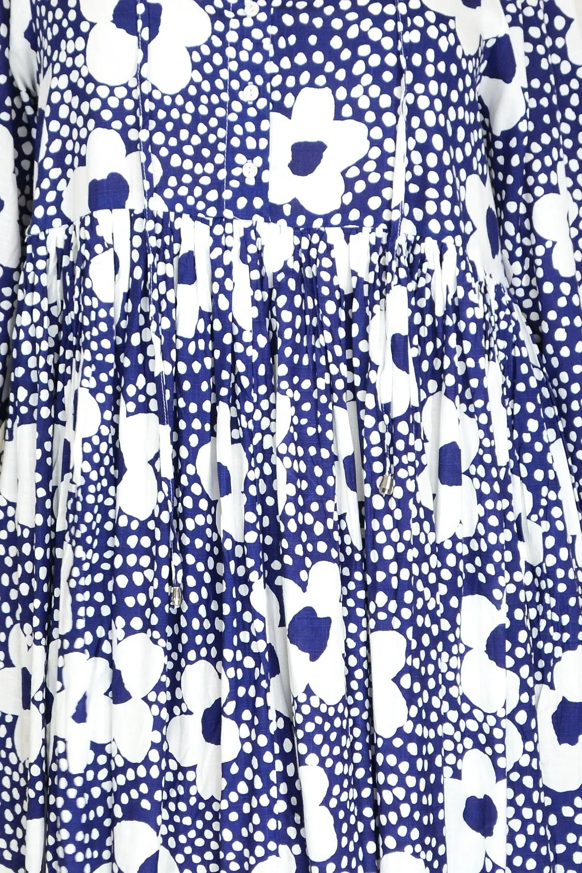 Flower With Dots Print Tunic Dress