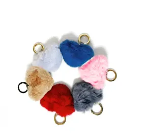 Fluffy Candy Heart Keyring