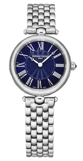 Frederique Constant Classics Art Deco Stainless Steel Blue Dial Quartz Womens Watch FC-200MPN2AR6B