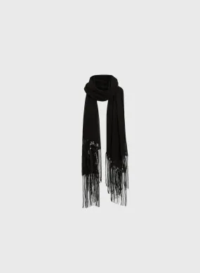 Fringes & Sequins Rectangular Scarf