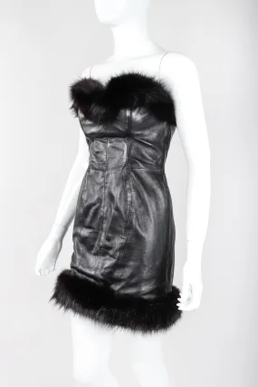 Fur Trimmed Leather Sheath