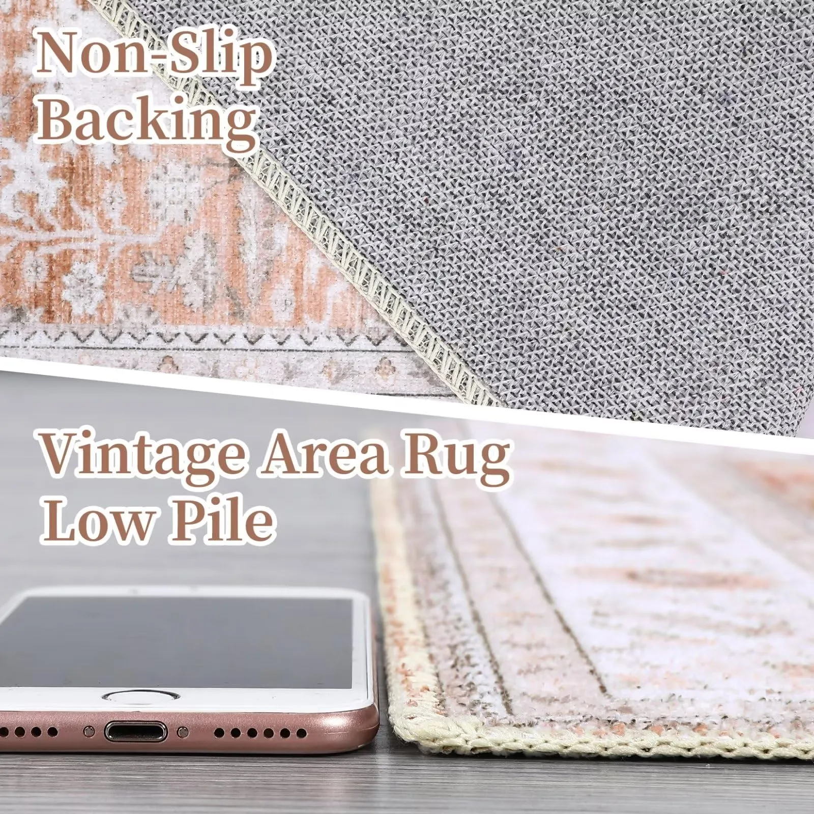 GARVEE 2x6 Runner Rugs for Living Room Bedroom Dining Room Kitchen Office Nursery Easy Care Boho Mats Indoor Floor Soft Foldable Carpet Washable Rug