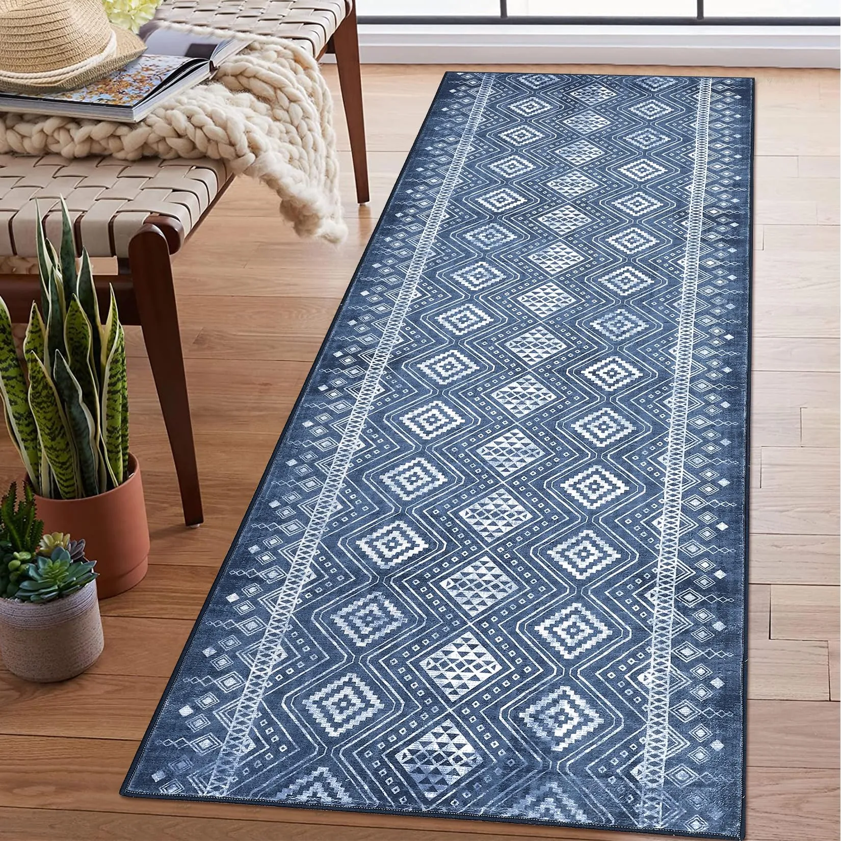 GARVEE Area Rug 2x3 Distressed Small Entryway Rug Washable Rugs Doormat Bohemian Faux Wool Non-Slip Washable Low-Pile Floor Carpet for Indoor Front Entrance Kitchen Bathroom Taupe 2'x3'