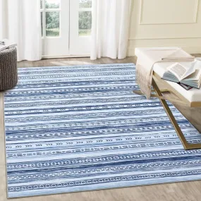 GARVEE Area Rug 6x9 Non Slip Modern Rug Thin Machine Washable Rug No Shedding Large Rug with Low Pile for Living Room, Bedroom, Dining Room, Blue