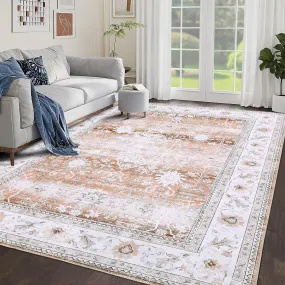 GARVEE Area Rug 6x9 Vintage Carpet Washable Rug Indoor Floor Rug Thin Soft Boho Accent Carpet for Living Room Bedroom