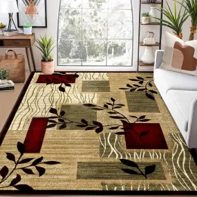 GARVEE Area Rug 8x10 Bohemian Area Rug Plush Thick Rug Geometric Floral Rug Thick Durable Stain-Resistant Rug Dining Office Mat Non-Shedding Carpet for Bedroom Nursery Basement Decor