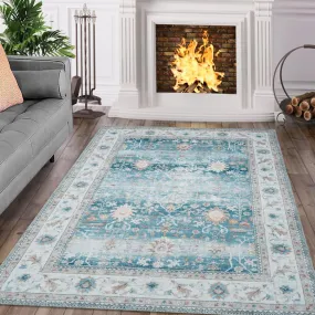 GARVEE Area Rug for Bedroom Machine Washable Non-Slip 4x6 Carpet Traditional Rug for Living Room Bedroom Dining Room Kitchen Office Nursery Home Decor