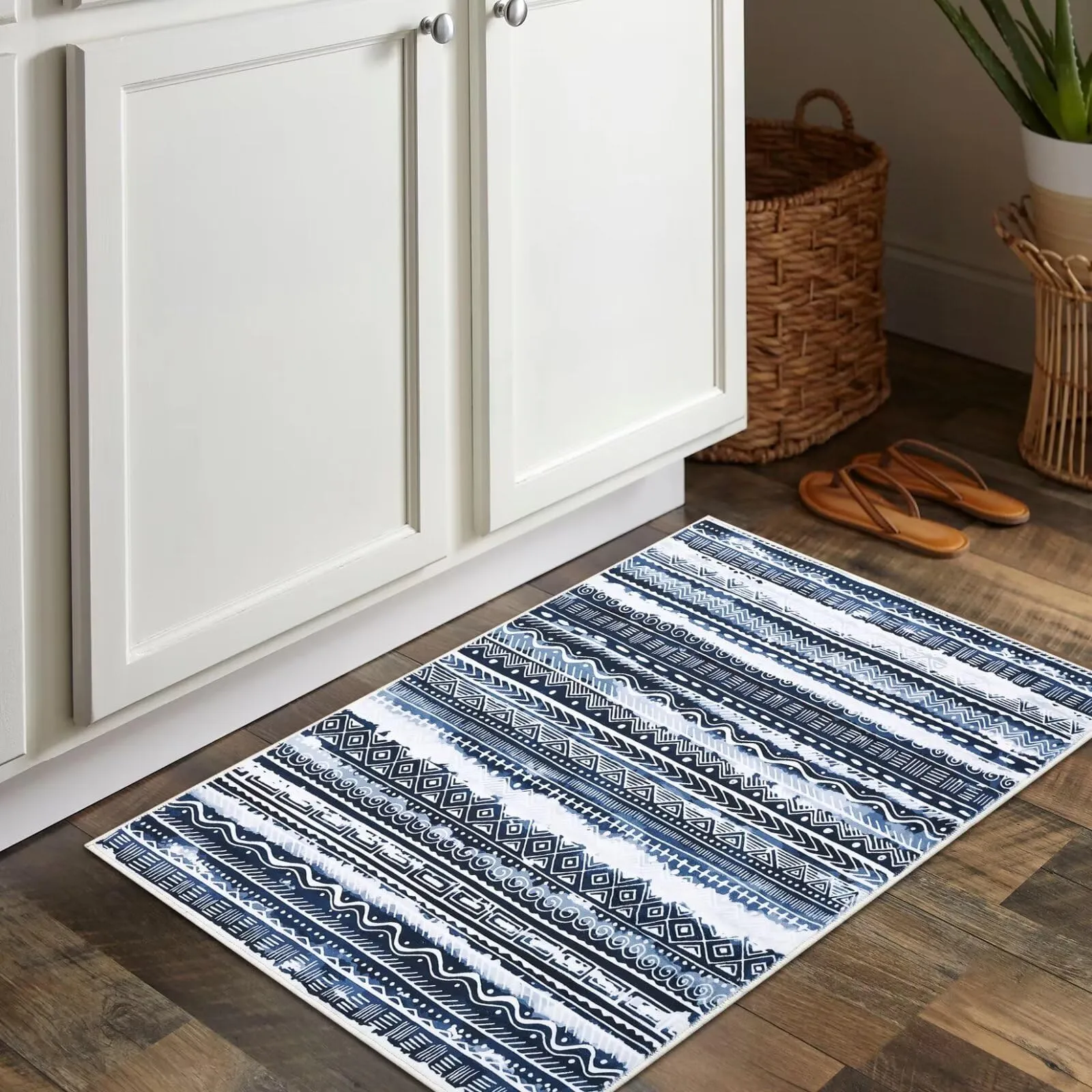 GARVEE Boho Runner Rug 2x6 Non-Slip Carpet - Soft, Washable Geometric Mat for Living Room, Bedroom, Dining Room - Pet & Child Friendly