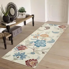 GARVEE Floral Runner 2x6 for Hallways Washable Bathroom Runner Rug,Non Skid Kitchen Rugs Mats Colorful Distressed Paisley Design Indoor Floor Carpet Runner for Entryway Laundry Foyer