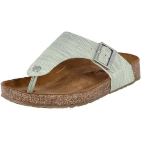 Haflinger Slippers green female Sandals Clogs smooth leather