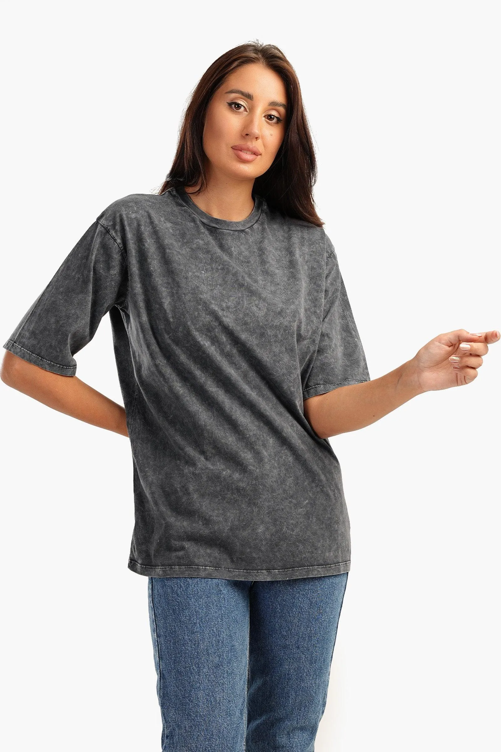 Heather Grey Cotton T-Shirt