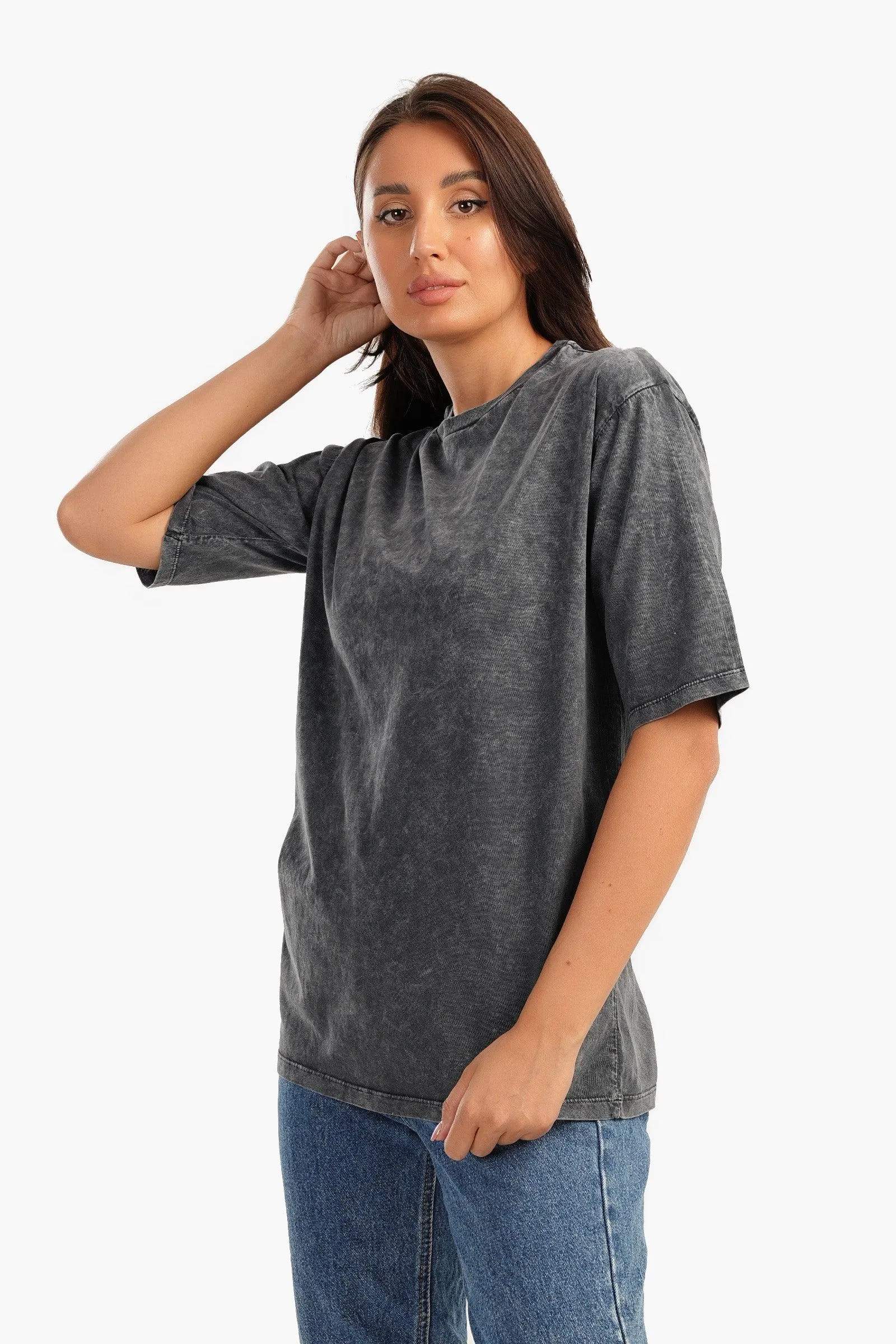 Heather Grey Cotton T-Shirt