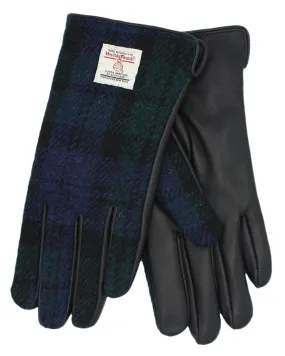 Heather Womens Skye Harris Tweed And Leather Gloves